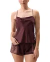 Rya Collection Darling Cowl Neck Cami Top In Burgundy