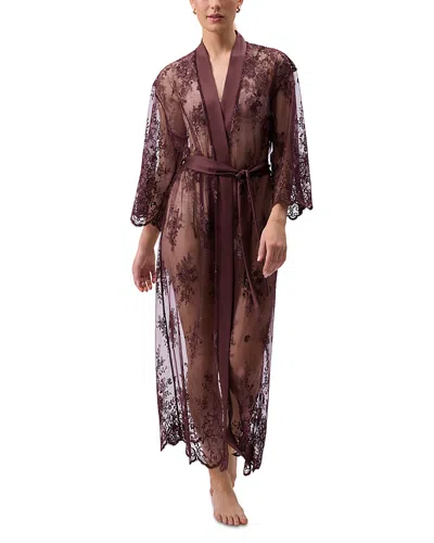 Rya Collection Darling Lace Robe In Brown