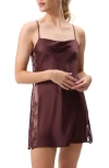 Rya Collection Darling Lace Trim Chemise In Brown
