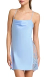 Rya Collection Darling Lace Trim Chemise In Cornflower