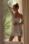 Rya Collection Darling Short Lace Cover-up Robe In White