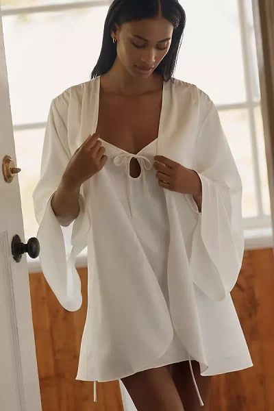 Rya Collection Embroidered Bride Robe In Ivory