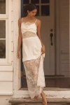 Rya Collection Felicia Satin & Lace Maxi Dress In White