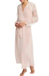 Rya Collection Giselle Lace & Chiffon Long Robe In Blush