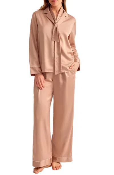 Rya Collection Golden Hour Pajama Set In Rose Gold