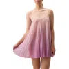 Rya Collection Lace Trim Pleat Chiffon Chemise In Pink