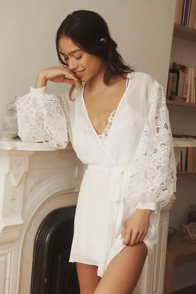 RYA COLLECTION MILOS LACE-SLEEVE COVER-UP ROBE