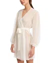 Rya Collection Imitation Pearl Tie Waist Cover-up Robe In Ivory