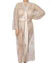Rya Collection Plus Size Darling Long Embroidered Lace Robe In Champagne