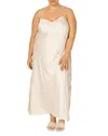 Rya Collection Plus Size Darling Lace-inset Nightgown In Champagne
