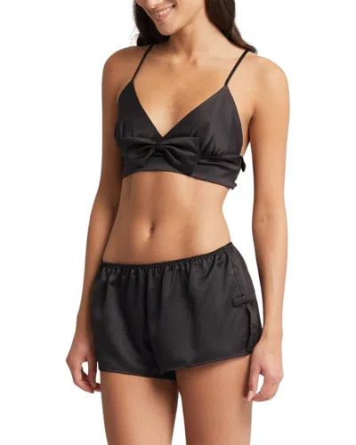 Rya Collection Shimmer Bralette Set In Black