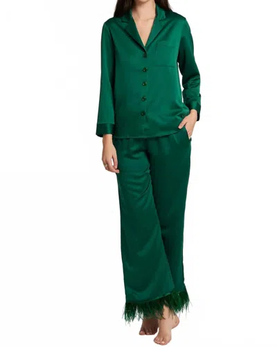 Rya Collection Swan Pj Lounge Set In Emerald In Gold