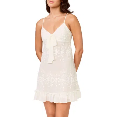 Rya Collection Tidal Embroidered Chiffon Chemise In White