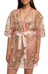 RYA COLLECTION VALENCIA EMBROIDERED MESH ROBE