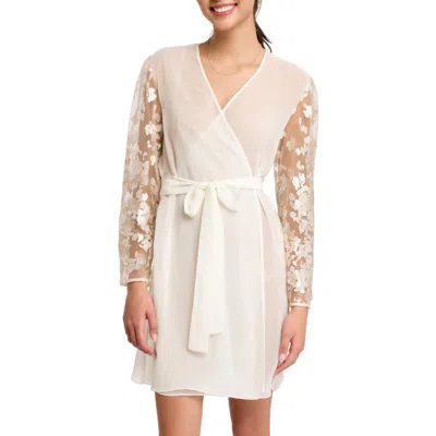 Rya Collection Vija Sheer Robe & Thong Set In Ivory