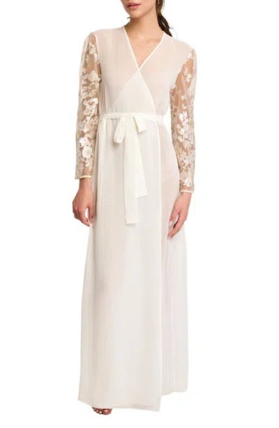 Rya Collection Vija Sheer Robe & Thong Set In Ivory