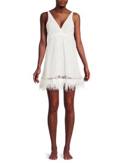 Rya Collection Women's Lace Fringe Trim Chemise In Ivory
