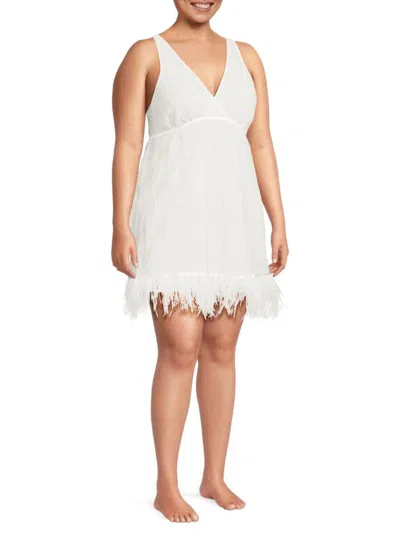 Rya Collection Women's Plus Lace Surplice Chemise In Ivory