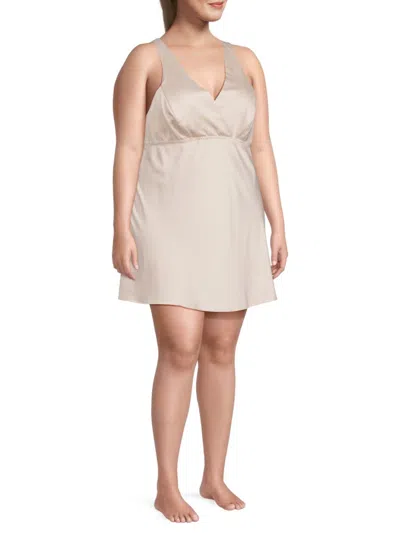 Rya Collection Women's Plus Surplice Chemise In Champagne