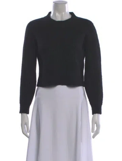 Pre-owned Ryan Roche Cashmere Crew Neck Sweater In Gray