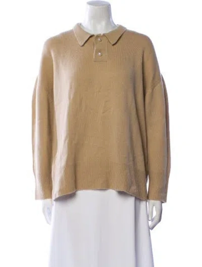 Pre-owned Ryan Roche Cashmere Crew Neck Sweater In Neutral
