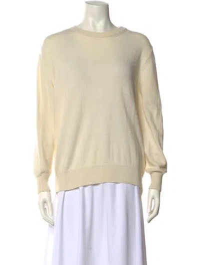 Pre-owned Ryan Roche Cashmere Crew Neck Sweater In Neutral