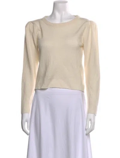 Pre-owned Ryan Roche Cashmere Crew Neck Sweater In Neutral