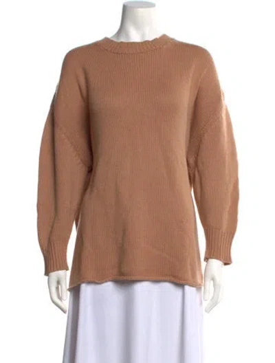 Pre-owned Ryan Roche Cashmere Crew Neck Sweater In Neutral
