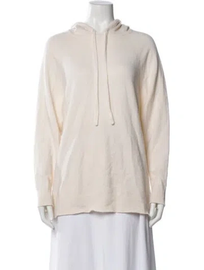 Pre-owned Ryan Roche Cashmere Crew Neck Sweater In White
