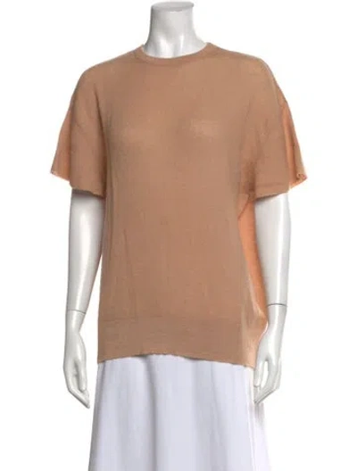 Pre-owned Ryan Roche Cashmere Crew Neck Top In Neutral