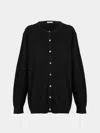 Ryan Roche Cashmere Lightweight Oversized Cardigan Size: L In Black