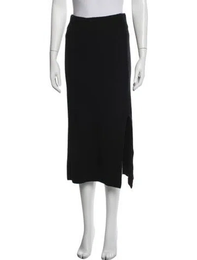 Pre-owned Ryan Roche Cashmere Long Skirt In Blue