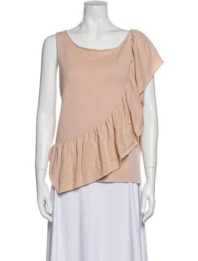 Pre-owned Ryan Roche Cashmere Scoop Neck Sweater In Neutral