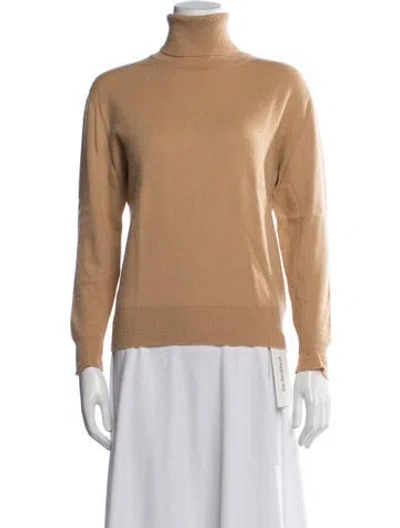 Pre-owned Ryan Roche Cashmere Turtleneck Sweater In Brown
