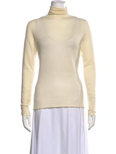 Pre-owned Ryan Roche Cashmere Turtleneck Sweater In Neutrals