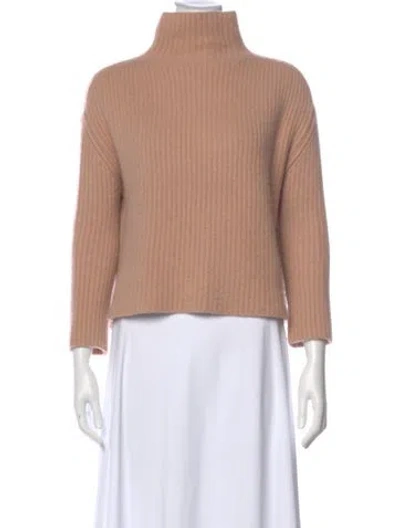 Pre-owned Ryan Roche Cashmere Turtleneck Sweater In Pink