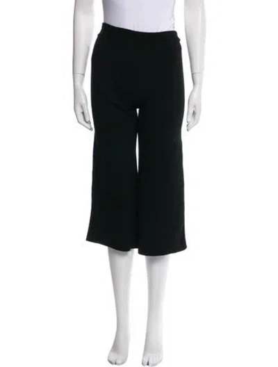 Pre-owned Ryan Roche Cashmere Wide Leg Pants In Black