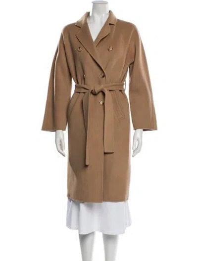 Pre-owned Ryan Roche Merino Wool Coat In Brown