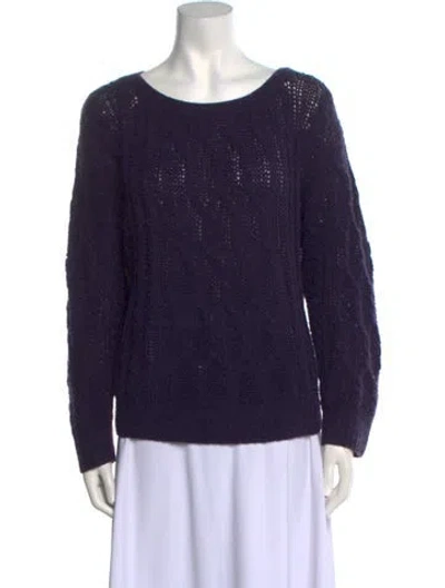 Pre-owned Ryan Roche Scoop Neck Sweater In Purple