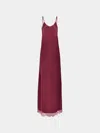 Ryan Roche Silk And Lace Long Slip Dress Size: L In Red