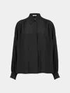 Ryan Roche Silk Collared Blouse Size: L In Black