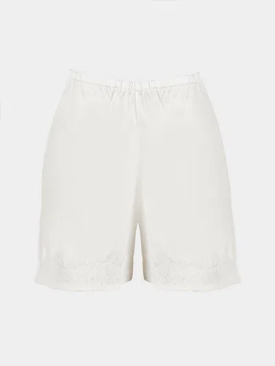 Ryan Roche Silk Mini Shorts Size: S In White
