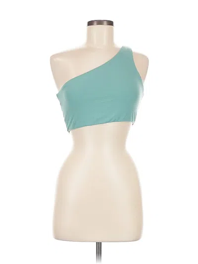 Pre-owned Ryderwear Tank Top Teal One Shoulder Neckline Tops In Blue