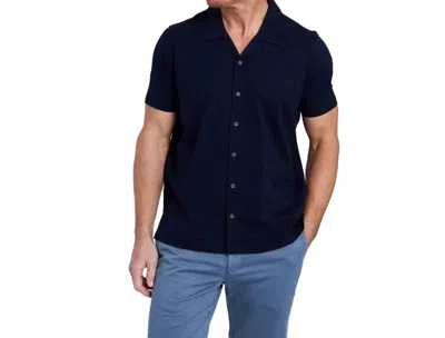 Rye 51 The Bodhi Stretch Seersucker Cabana Shirt In Navy In Black