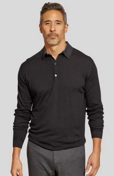 Rye 51 The Harrison Long Sleeve Polo In Black