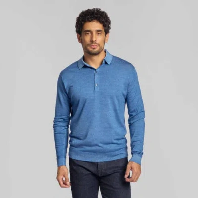 Rye 51 The Harrison Long Sleeve Polo In Blue