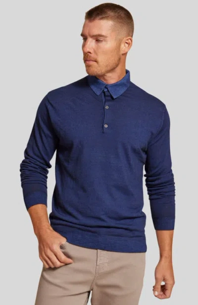 Rye 51 The Harrison Long Sleeve Polo In Blue
