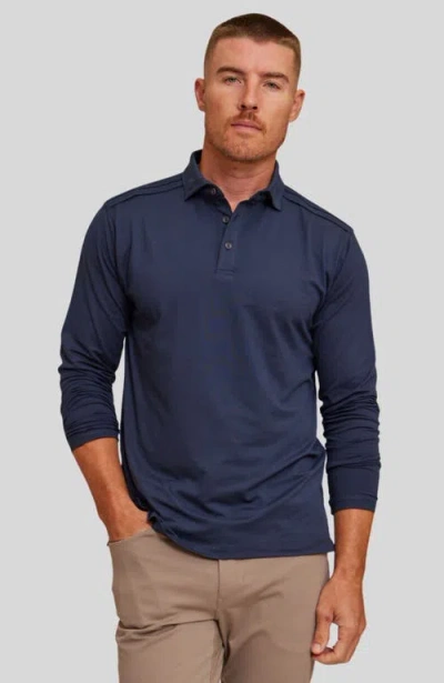 Rye 51 The Voyager Long Sleeve Polo In Blue