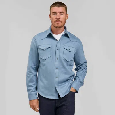 Rye 51 The Wyatt - Microsuede Shirt Jacket In Sky Blue