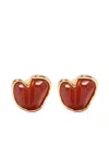 CARNELIAN HEART STUD EARRINGS